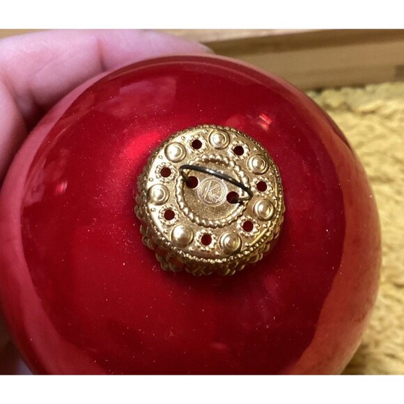 Krebs Renaissance Designer Glass Bulb Ornaments Candy Apple Red 18 Boxed Bulbs - Picture 7 of 9